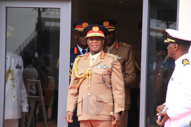 Chief of Defence Forces Robert Kibochi at Ulinzi Complex at the KDF farewell ceremony for President Uhuru Kenyatta on September 9, 2022.