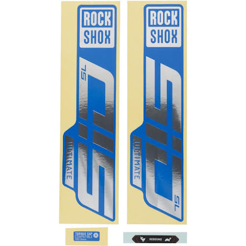 RockShox Fork Decal Kit - SID SL Ultimate, 27.5"/29", Gloss Polar Foil/Blue