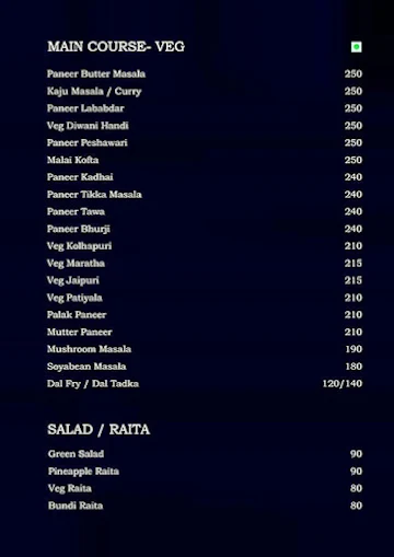 Malhar Family Restaurant & Bar menu 