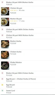 Kolkata Biryani menu 1