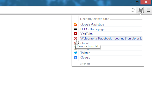 Closed tabs