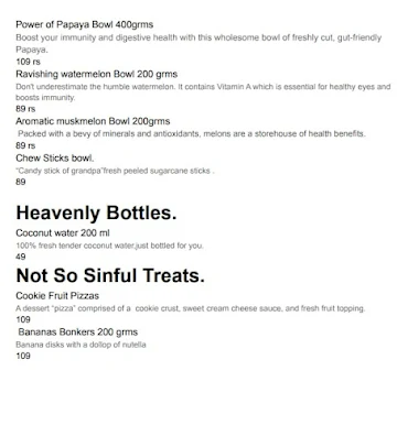 Heavenly menu 