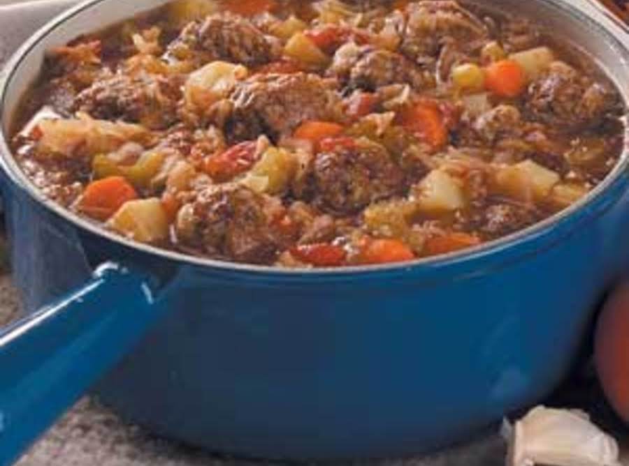 Bavarian Meatball Stew Recipe | Just A Pinch Recipes