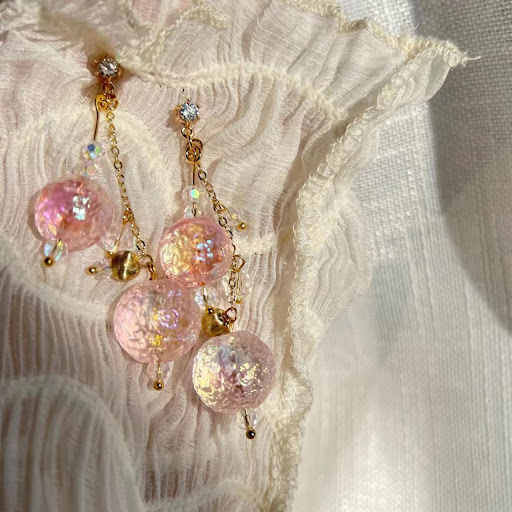 Title 6, Fairy Sweet Girly Peach Pink Colorful Glass Bal...