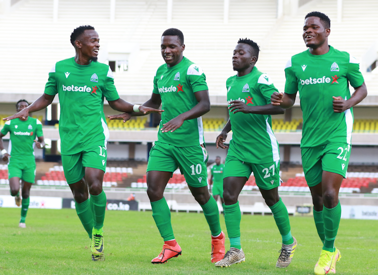 Gor Mahia's Yusuf Mainge, Peter Lwasa, Boniface Omondi and Benson Omalla.