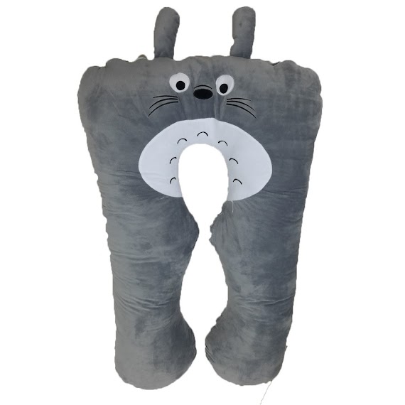 Gối Ôm Bà Bầu Chữ U Cao Cấp, Gối Dành Cho Bà Bầu [Hình Totoro Xám]