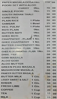 Hotel Vasant Mahal menu 3