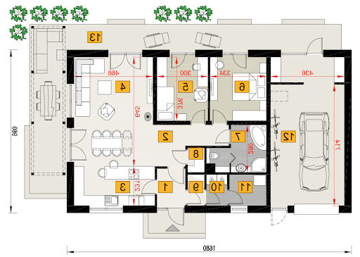 Dom Wiktorii ADG1 - A117aDG1 - Rzut parteru