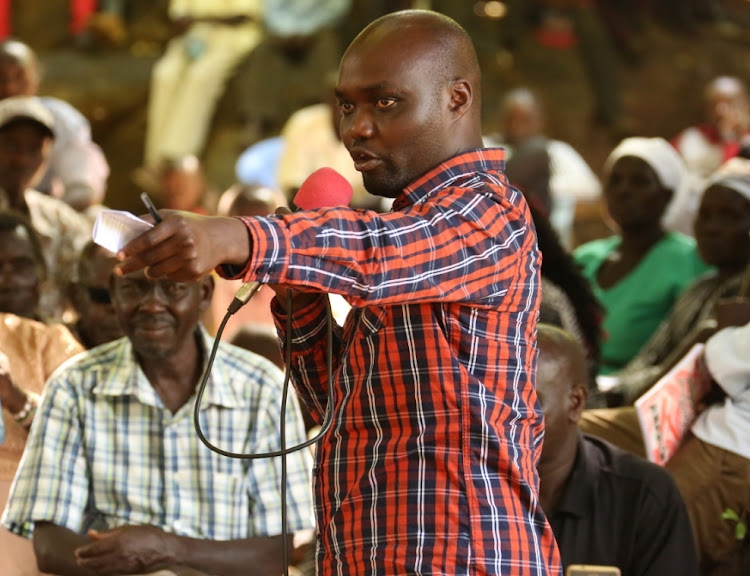 Elgeyo Marakwet Deputy Governor Wisely Kiptoo during the burial of attack victims in Kerio Valley on May 4