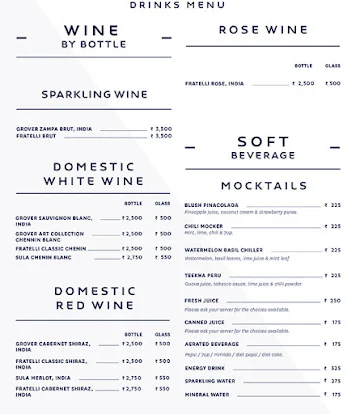 The Bar - Novotel Infopark menu 