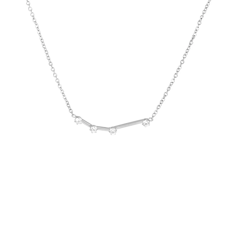 Collier Diamond Guard en acier titane pour femme, Chaîne de clavicule, Douze Constellations. Un bijou élégant et résistant, idéal pour sublimer votre décolleté.