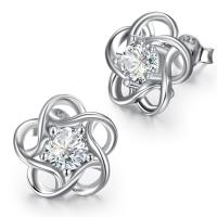 Title 1, Sterling Silver Womens Flower Stud Earrings Je...
