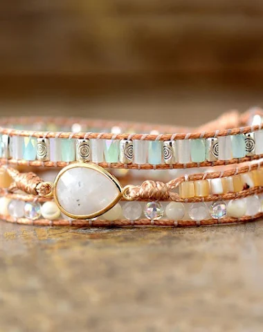 Bracelet à accessoires goutte en La - 2