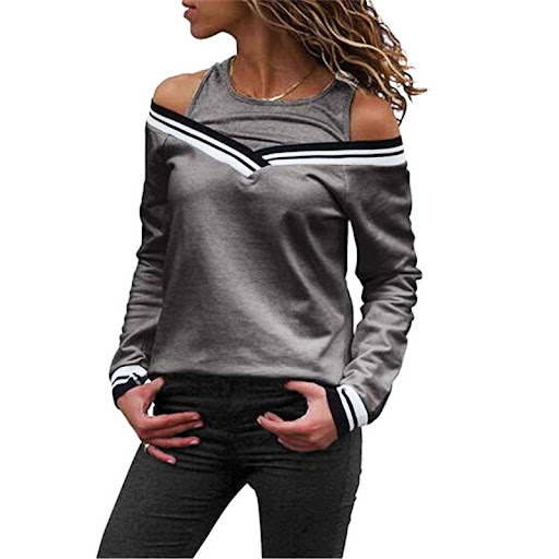 Title 7, Damen Longshirt mit Streifen, lässiger Stil, lo...