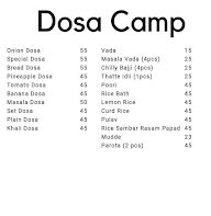 Dosa Camp menu 1