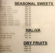 Somilal Rawat Misthan Bhandar menu 1