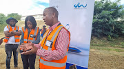 Johannesburg Water's electro-mechanical manager Gugulethu Quma speaks during a visit to one of the reservoirs in the Sandton system.