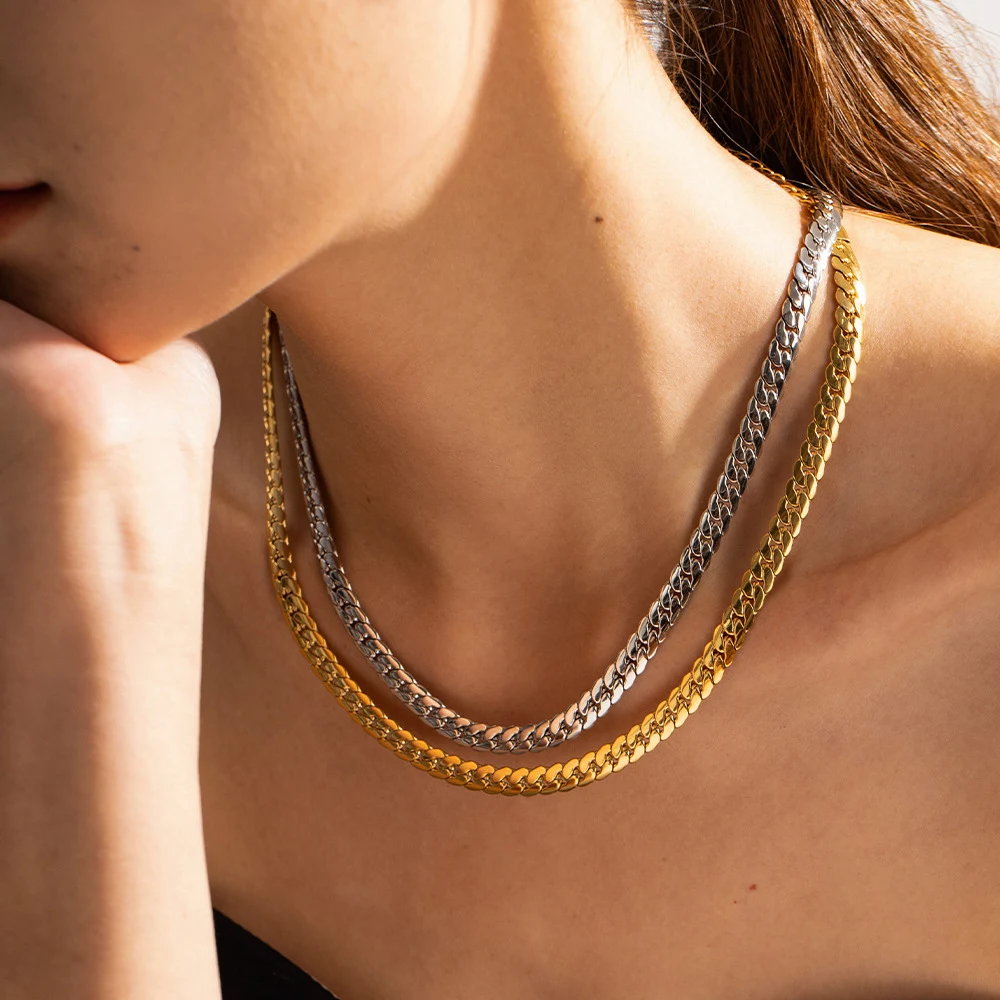 Title 5, Vrouwenmode Simple RVS Ketting. Tijdloos design...