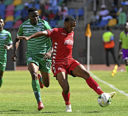 PSL top goal-scorer Mothobi Mvala of Highlands Park netted his sixth goal against Celtic on Monday.Gerhard Steenkamp/BackpagePix