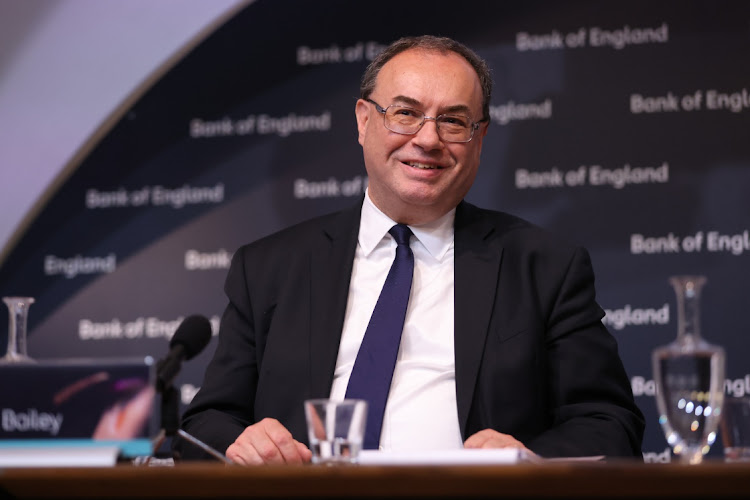 Bank of England governor Andrew Bailey at a news conference at its headquarters in London, England, May 5 2022. Picture: HOLLIE ADAMS/BLOOMBERG