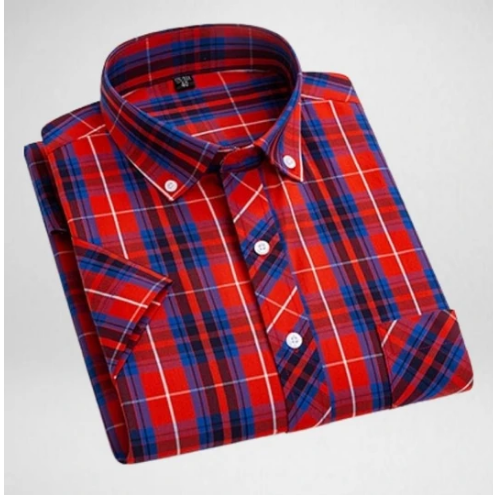 Title 4, Paul Summer Thin Mens Cotton Plaid Shirt Perfe...