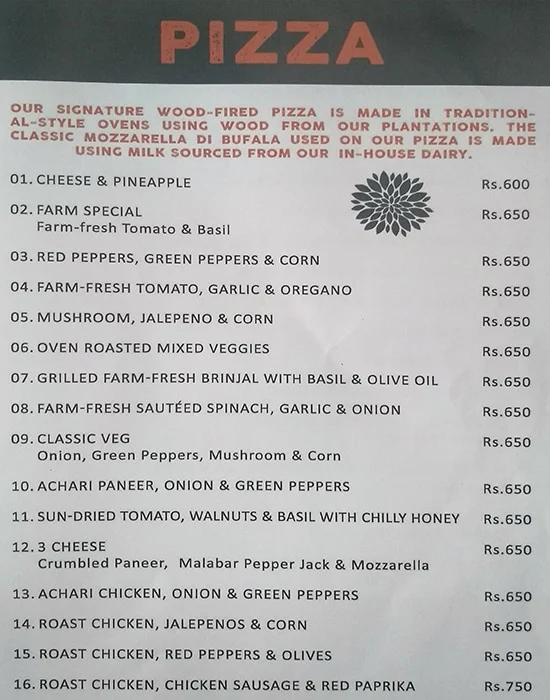 The online farm menu