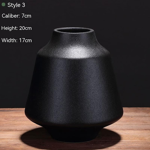 Title 4, Black Ceramic Vase Flower Arrangement Decoratio...
