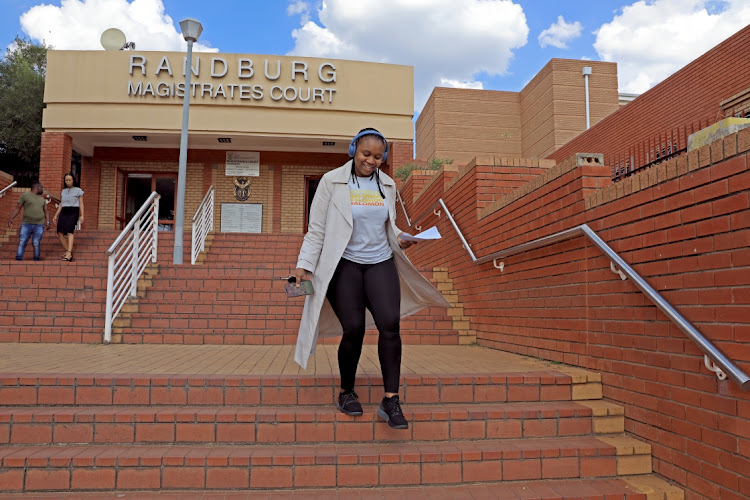 Jackie Phamotse seen leaving the Randburg magistrate's court where she is facing a defamation charge among other charges.