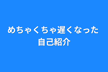 めちゃくちゃ遅くなった 自己紹介