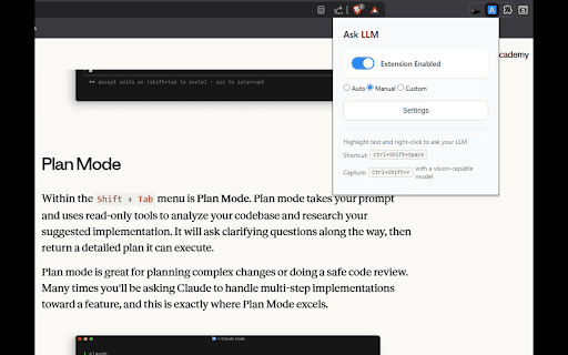 Ask LLM screenshot 1