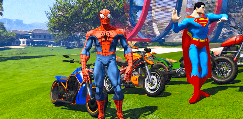 Superhero Tricky Bike Race