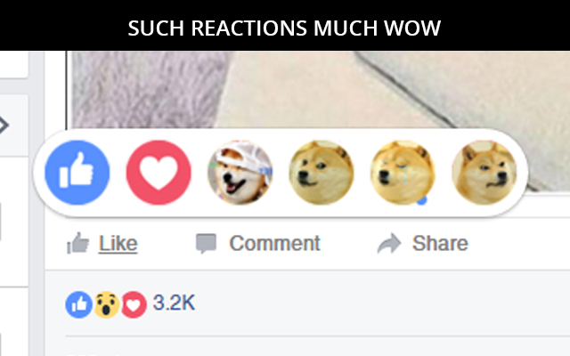 WOW  DOGE Reactions chrome extension