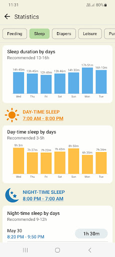 Screenshot Baby tracker - feeding, sleep