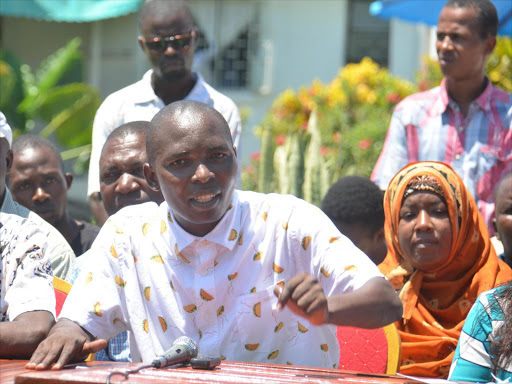 Capital Youth Caucus Association secretary general Evans Momanyi at Panaroma Hotel in Likoni on October 17, 2018./ ERNEST CORNEL