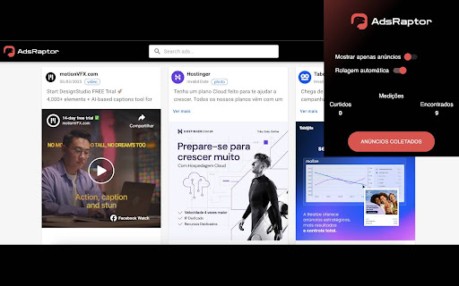 AdsRaptor - Capturar anúncios e produtos grátis