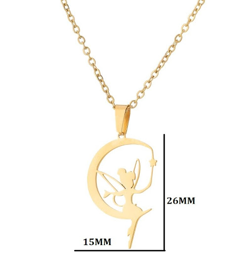 Title 5, Womens Star Moon Butterfly Angel Pendant Neckl...