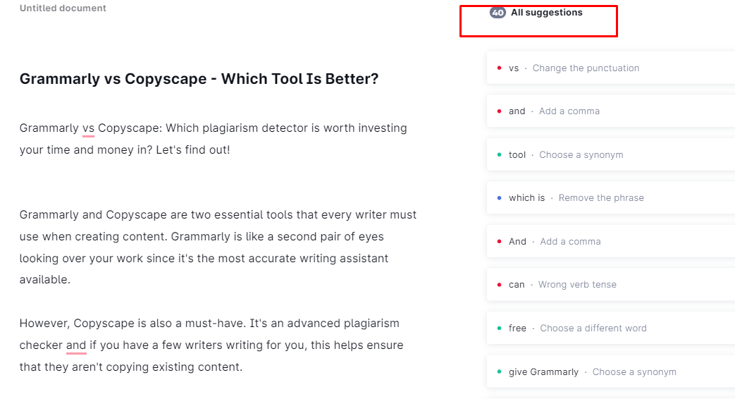 Grammarly Vs. Copyscape