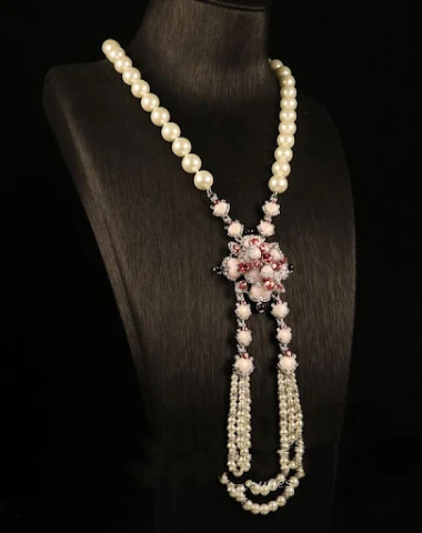 Conjunto Colar de Flores Elegante e - 1