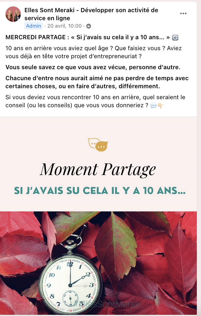 moment partage groupe facebook