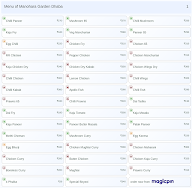 Manohara Garden Dhaba menu 1