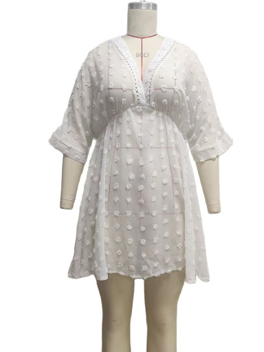 Title 4, Jacquard Stitching Hollow Beach Cover-up Dress