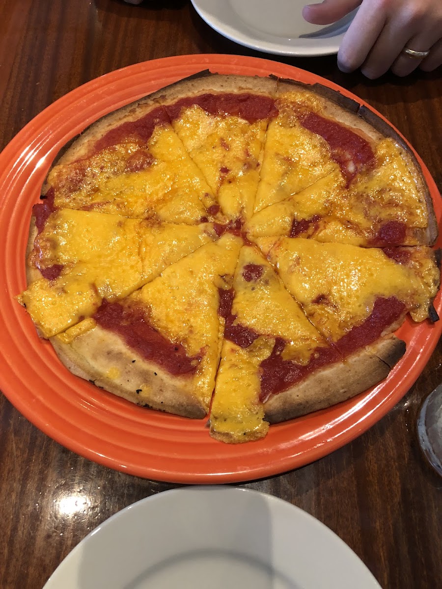 Gf pizza with cheddar cheese