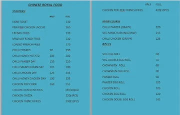 Chinese Royal Food menu 