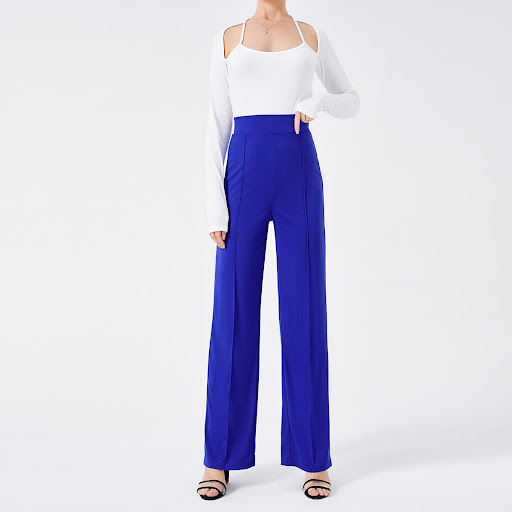 Title 18, Solid Color Casual Pants Slim Fit, High-Waisted...