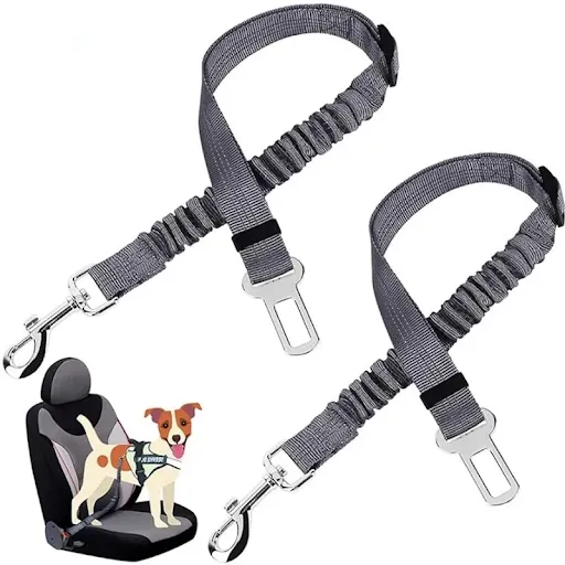 Car Seat Belt Dog Leash Telescopic Buffer Elastic Reflective Safety Rope Traction Rope Dog Rope