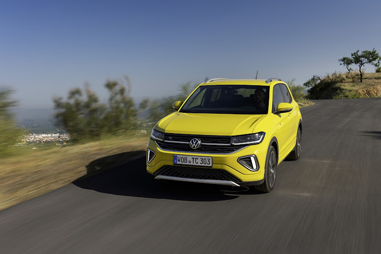 The tweaked T-Cross adopts new front and rear styling with integrated LED headlights.