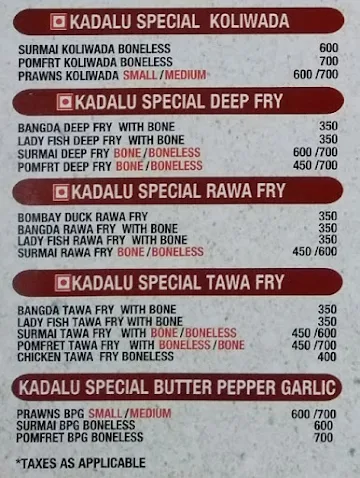 Kadalu menu 