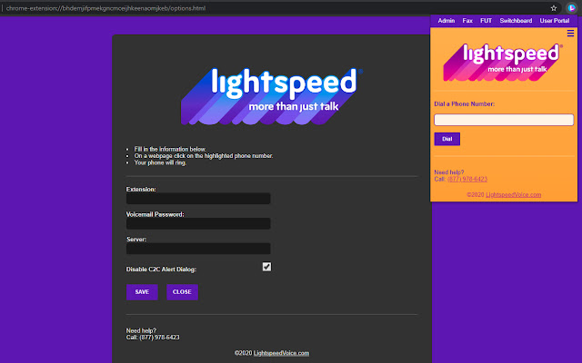 Lightspeed Voice Click 2 Call chrome extension