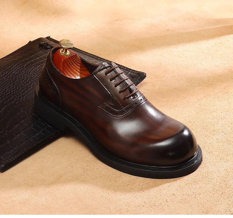 Title 7, Mens Big Toe Oxford Shoes, Top Layer Cowhide, ...