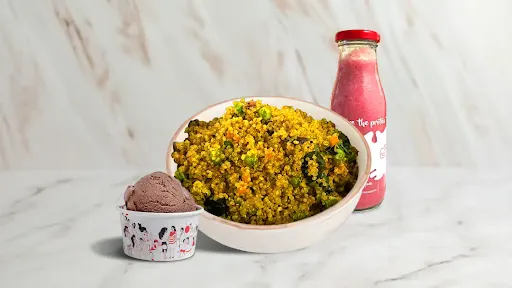 Quinoa Upma + Beverage/ Dessert